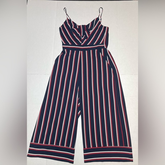 Teeze Me Red, White & Blue Striped Jumpsuit Size 5/6 - Picture 3 of 13
